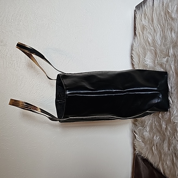 NEW Givenchy Perfume classy black and gold tone tote inside lined vegan leather - Picture 7 of 13